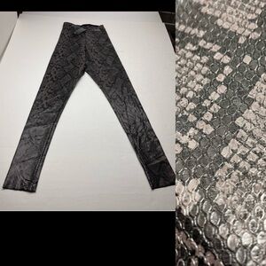 Commando Faux Leather Animal Reptile Embossed Legging Small Slate Grey‎ Gray NEW